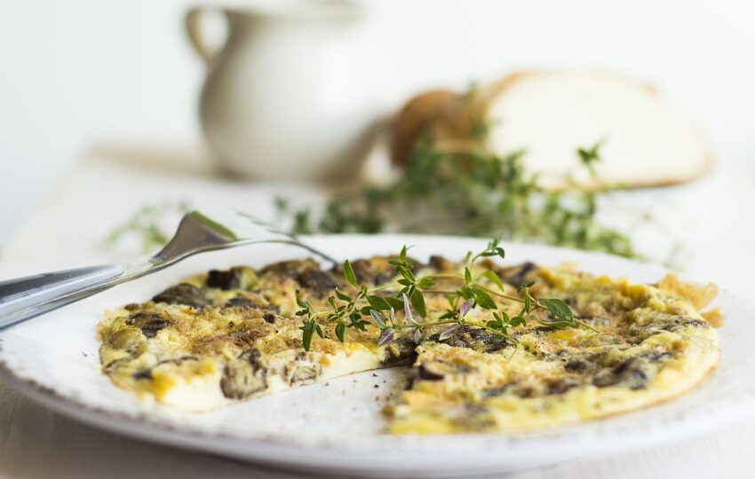 加上裝飾植物的蚵仔煎