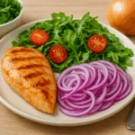 擺盤好的洋蔥沙拉料理