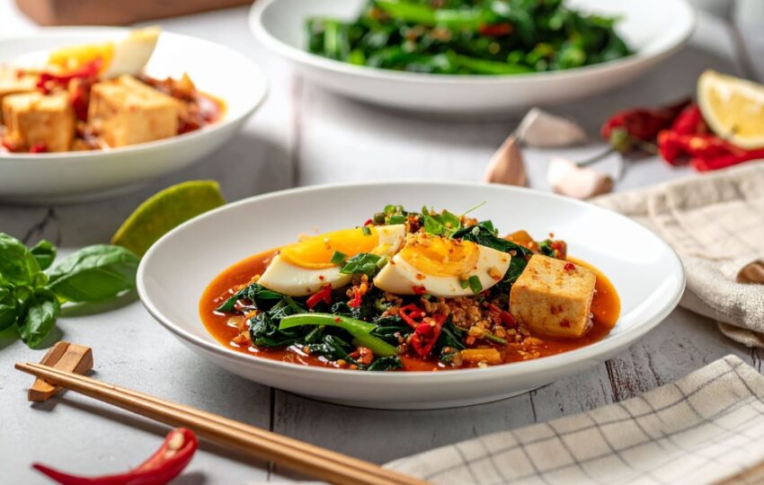 拌入青菜料理的辣椒醬